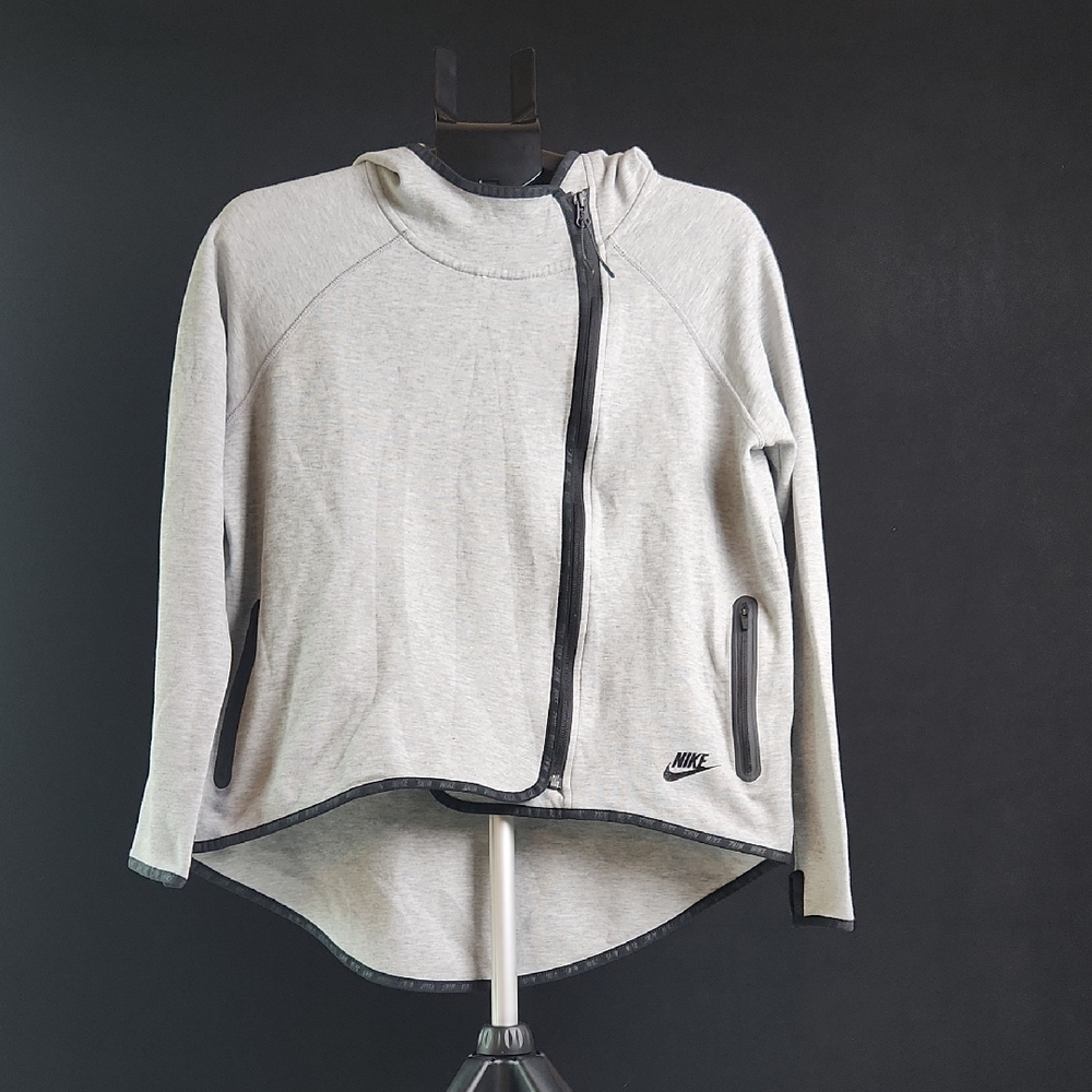 Nike - Women's Asymmetrical Cape   Zip Hoodie - Gray - Size M